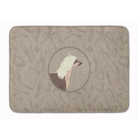 Carolines Treasures Chinese Crested in the Kitchen Machine Washable Memory Foam Mat CK2178RUG
